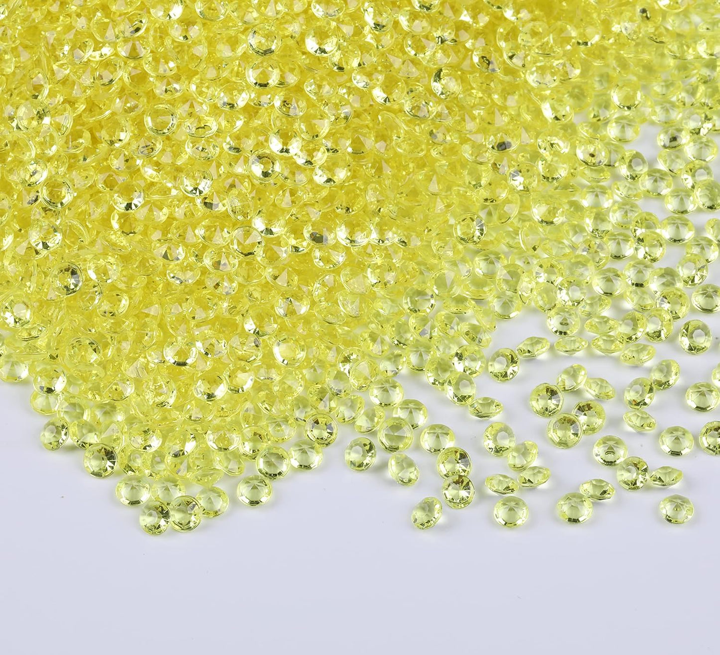 10000 pcs/Pack Wedding Table Scatter Confetti Crystals Acrylic Diamonds Vase Fillers 4.5 mm Rhinestones for Wedding, Bridal Shower, Vase Beads Decorations (Light yellow)