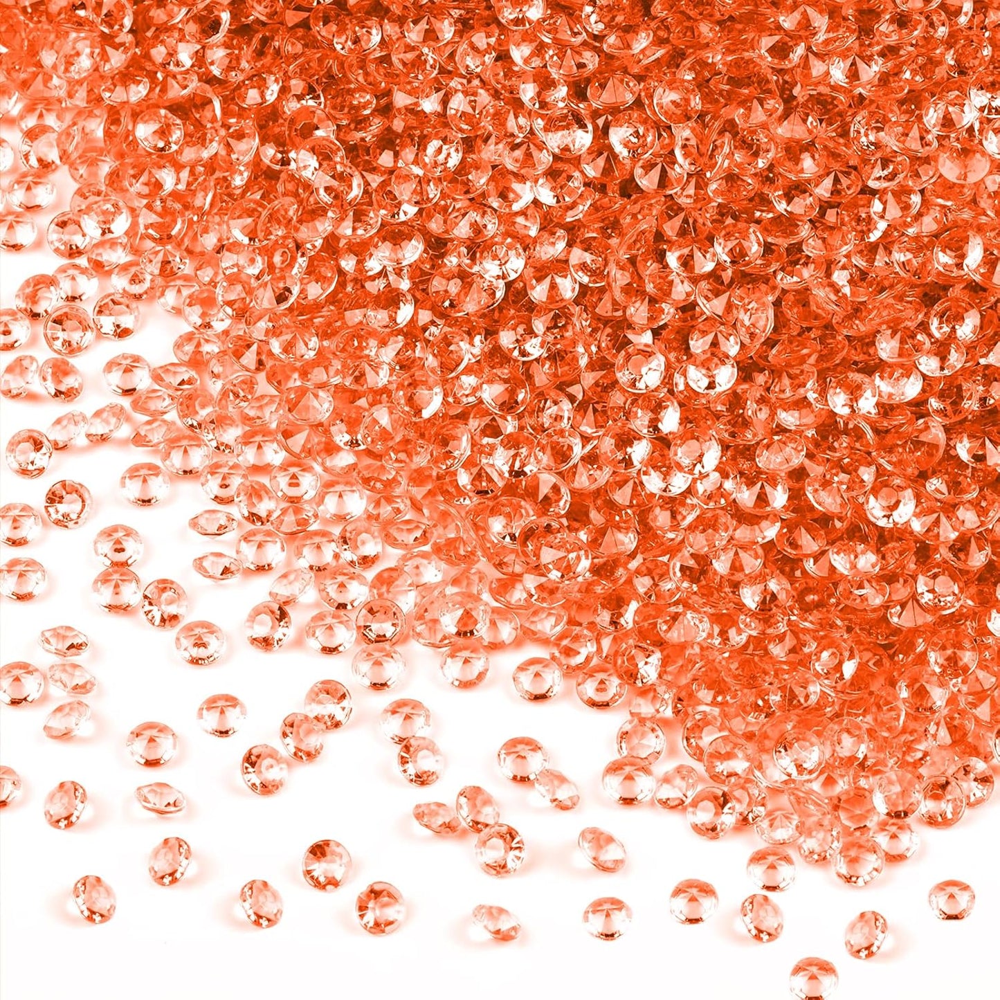 10000Pcs Crystal Acrylic Diamond Fake Gems Vase Filler, 4.5mm Faux Diamonds for Table Scatter Wedding Party, Bridal Shower, Birthday Decoration, Orange