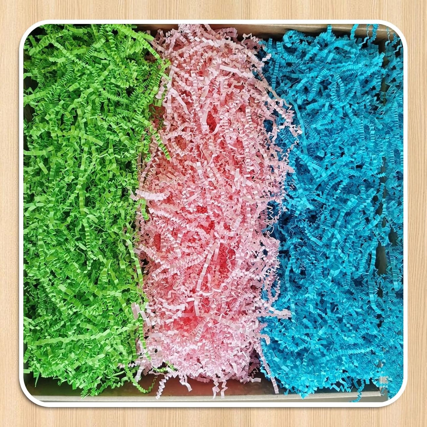 Zankubom 1 LB Light Green Crinkle Cut Paper Shred Filler Great for Gift Wrapping, Basket Fillers, Birthday, Gift Wrapping, Anniversary, Halloween Thanksgiving Christmas Party Decor Filling Supplies