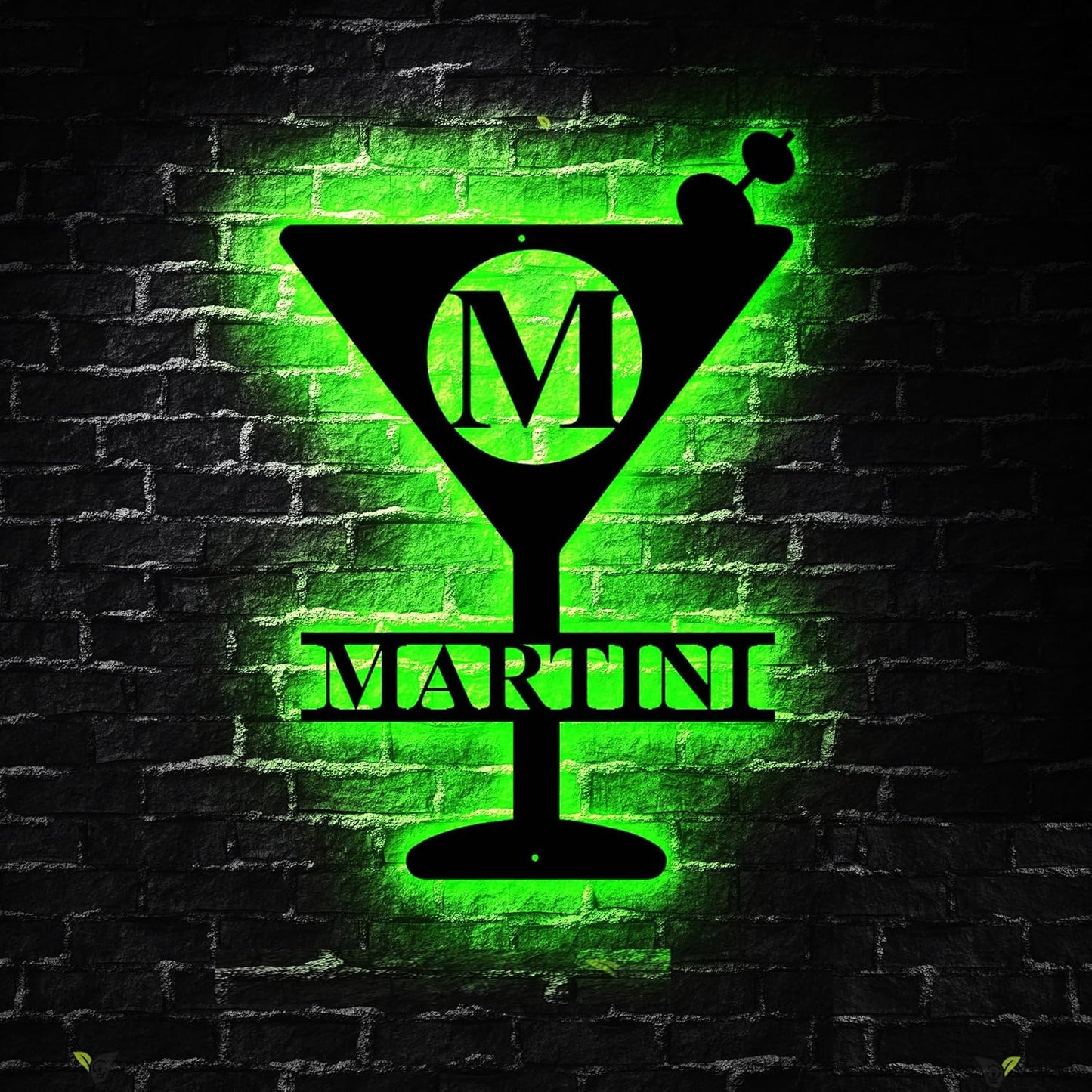 Personalized Martini Initial Name Sign LED Lights, Bar Sign, Bar Sign Decor, Martini Drinker Gift, Gift for Bartender, Shop Owner Gift Idea
