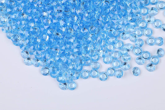 1000pcs/ Pack Wedding Table Acrylic Diamond Scatter Crystals Confetti Acrylic Gems Vase Fillers Rhinestones for Wedding, Bridal Shower, Vase Beads Decorations (12mm, Light Blue)
