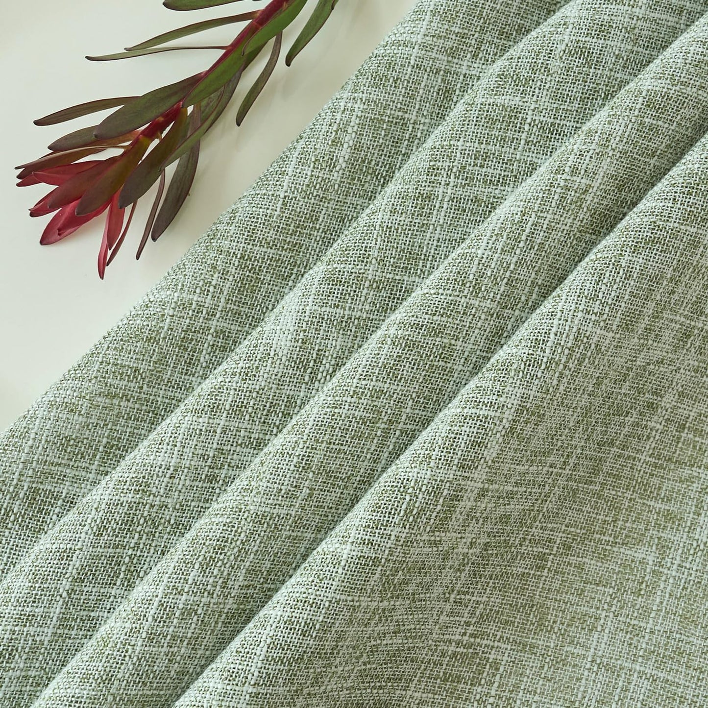 maxmill Flaxy Faux Linen Tablecloth with 2-Tone Slubby Texture Wrinkle Resistant Anti-Shrink Soft Table Cloth for Kitchen Dining Restaurant Tabletop for Event Holiday Dinner Round 70 Inch Sage