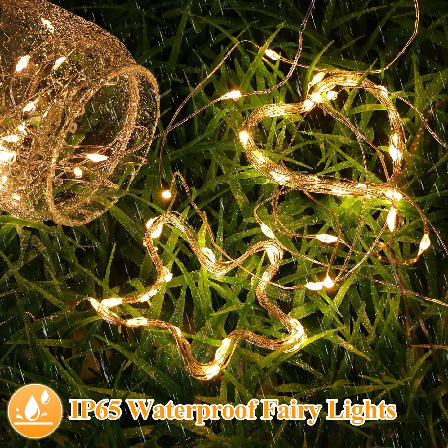 Lakumu 20 Pack Fairy Lights Battery Operated -7FT 20LED String Lights Waterproof Silver Wire Firefly Starry Moon Lights for DIY Christmas Decorations Party Wedding Centerpiece Table Decor, Warm White