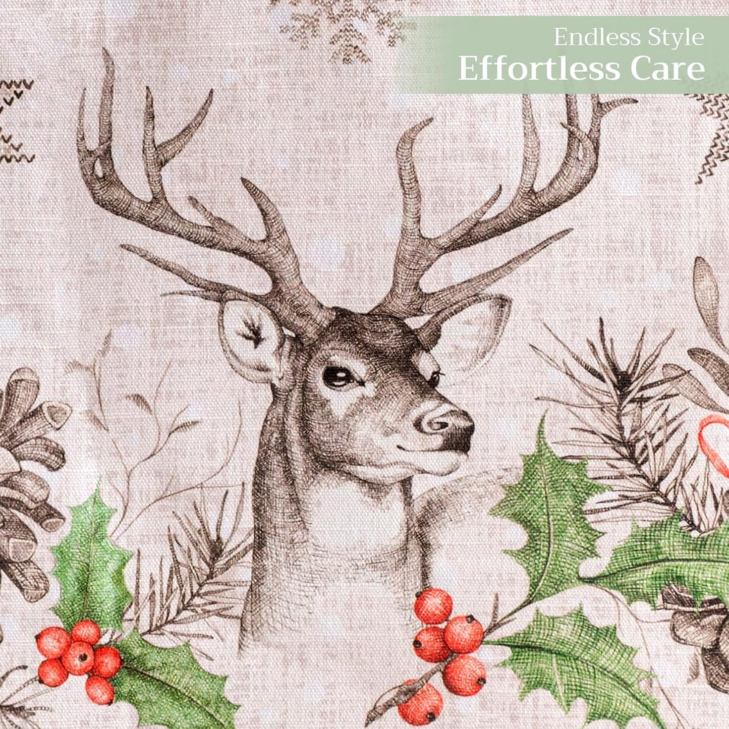 Maison d' Hermine Table Runner 100% Cotton Single Layer Table Runners 72 inches Long for Thanksgiving Christmas Decorations Home Kitchen Dining Party Wedding (Christmas Dew, 14.5" x 72")