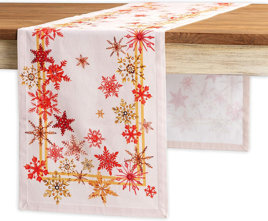 Maison d' Hermine Table Runner 100% Cotton Single Layer Table Runners 60 inches Long for Thanksgiving Christmas Decorations Home Kitchen Dining Party Wedding (Crystal Star, 14.5" x 60")