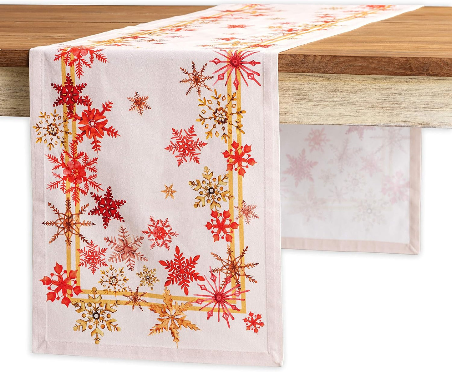 Maison d' Hermine Table Runner 100% Cotton Single Layer Table Runners 90 inches Long for Thanksgiving Christmas Decorations Home Kitchen Dining Party Wedding (Crystal Star, 14.5" x 90")