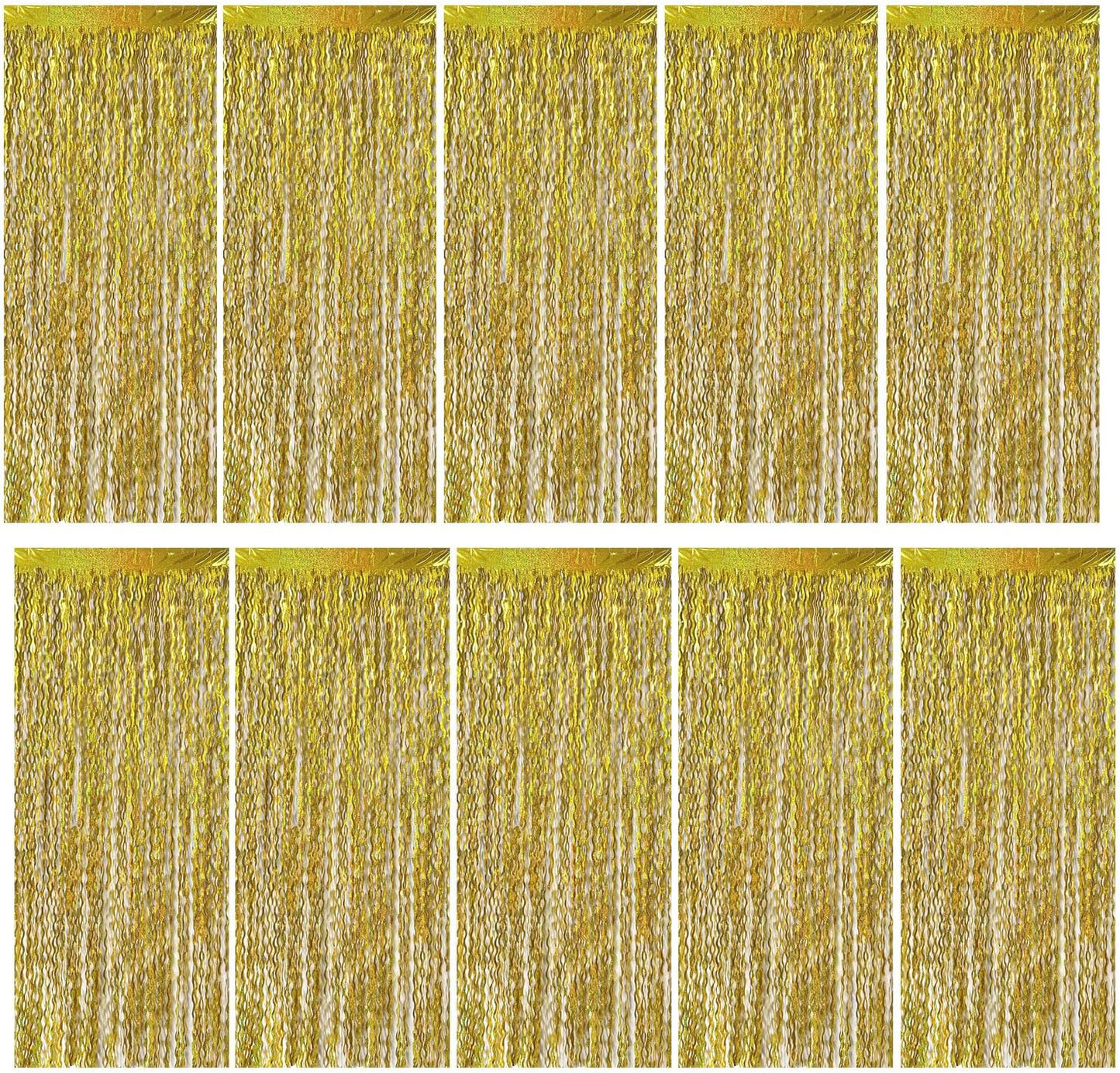 Gold Backdrop Birthday Decorations Foil Curtain Backdrop Gold Streamers Dance Party Decorations Photo Booth Props for Bachelorette Decorations Christmas Halloween New Years Eve Party Supplies