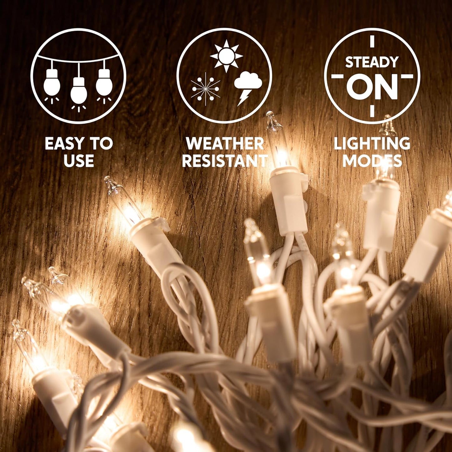 Joiedomi Christmas String Lights Indoor,200(2x100) Mini Warm Fairy Light,43FT Lighting Decor for Patio Dorm Classroom Bedroom Holiday Wedding Party Garland Birthday Festival,White Wire