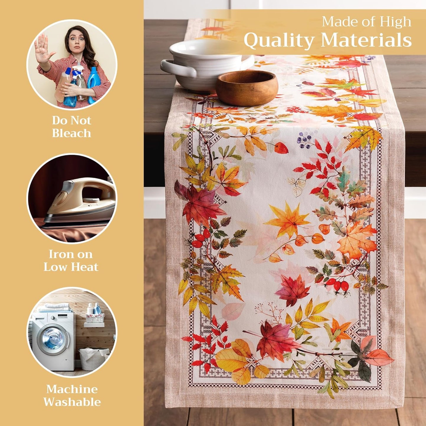 Maison d' Hermine Table Runner 100% Cotton Single Layer Table Runners 108 inches Long for Thanksgiving Christmas Decorations Home Kitchen Dining Party Wedding (Amarante, 14.5" x 108")