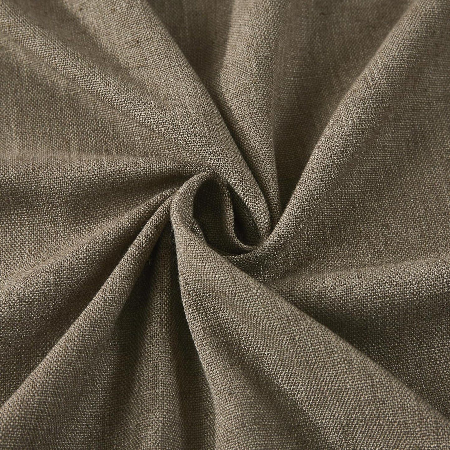 Vision Home Brown Pinch Pleated Semi Sheer Curtains Textured Linen Blended Light Filtering Window Curtains 120 inch for Living Room Bedroom Pinch Pleat Drapes with Hooks 10ft 2 Panels 40" Wx120 L