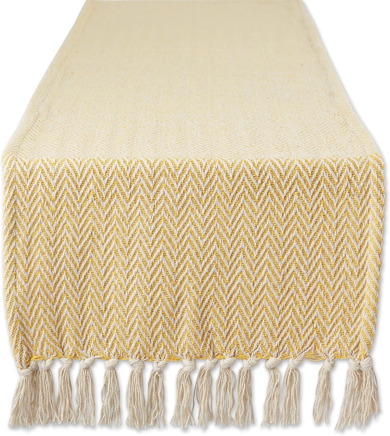 DII Woven Basic Tabletop Collection, Chevron Table Runner, 15x72, Marigold