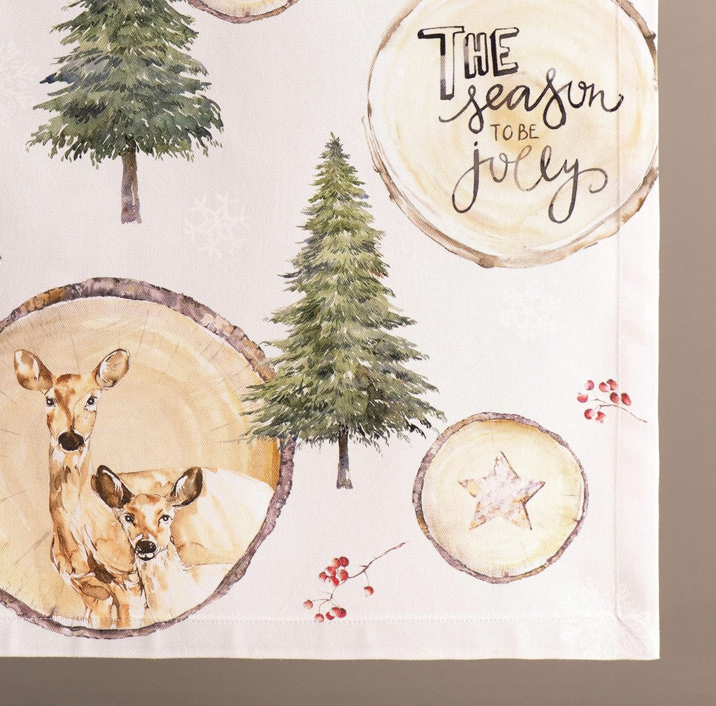 Maison d' Hermine Table Runner 100% Cotton Single Layer Table Runners 36 inches Long for Thanksgiving Christmas Decorations Home Kitchen Dining Party Wedding (Mountain Life, 14.5" x 36")