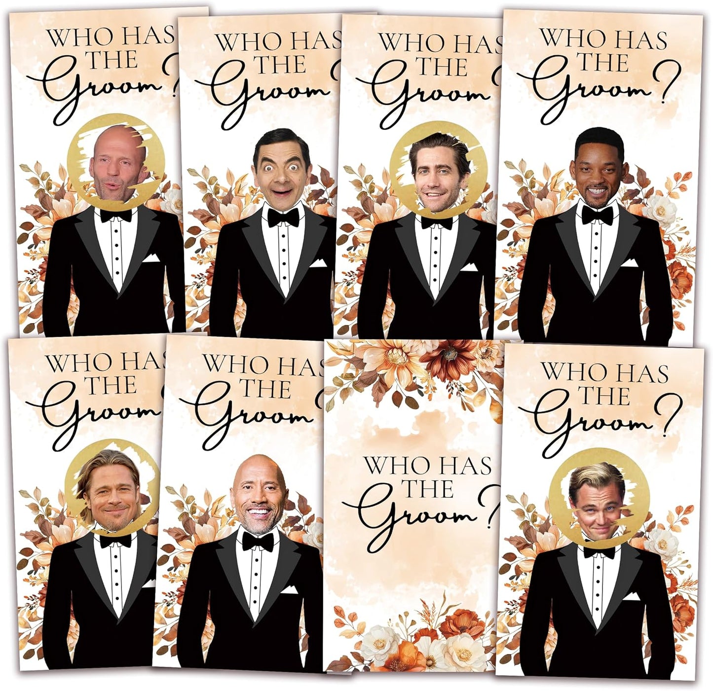 Floral Bridal Shower Games，Who Has The Groom Scratch Off Card, 41Pcs Scratch Card Off Bridal Shower, 3.5"x 2.1" Funny Bachelorette Party Game Favor Decor, Engagement Party Ideas Activities-A03