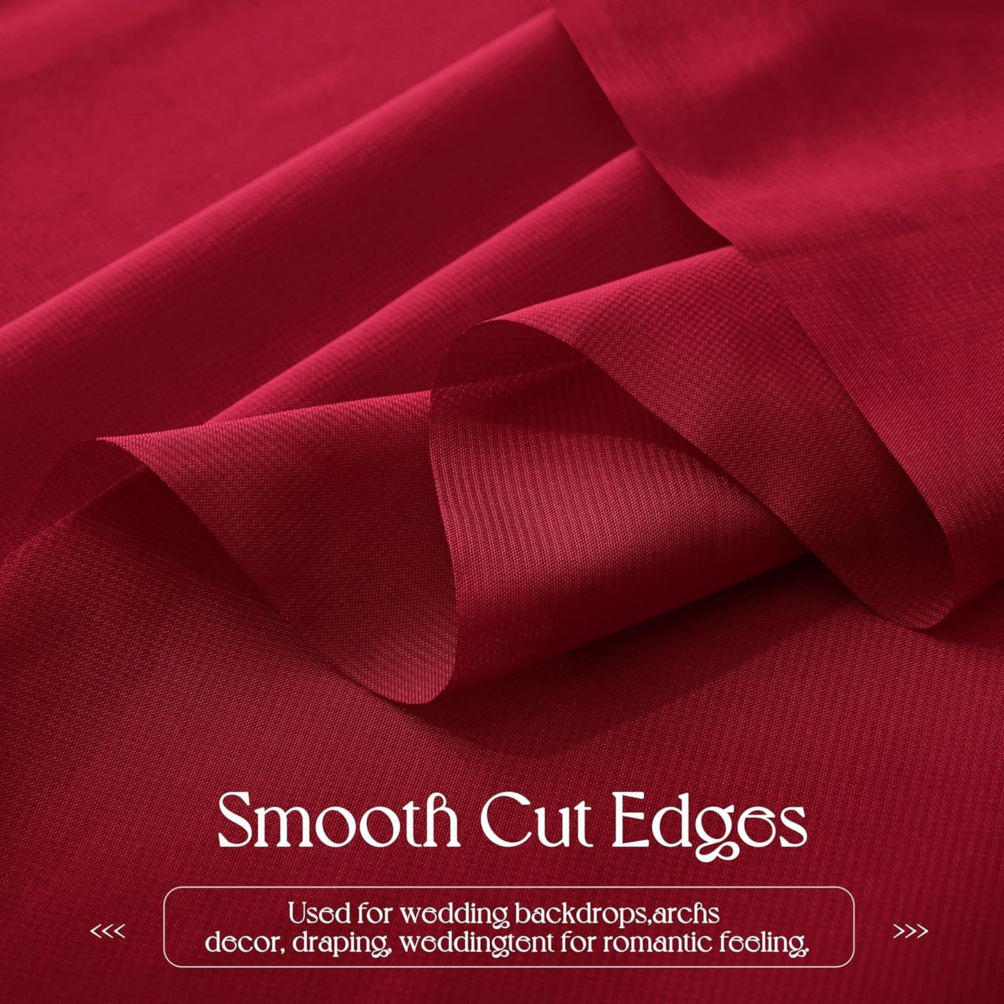 VACVELT Wedding Arch Draping Fabric - Burgundy Chiffon, 2 Panels Sheer Drapes, 30 Inch x 20ft Backdrop Curtain for Outdoor Wedding Ceremony Decor