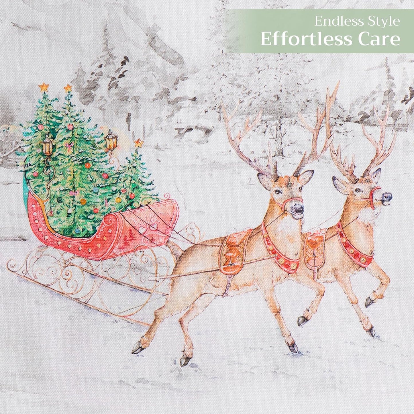 Maison d' Hermine Table Runner 100% Cotton Single Layer Table Runners 108 inches Long for Thanksgiving Christmas Decorations Home Kitchen Dining Party Wedding (Christmas Tradition, 14.5" x 108")