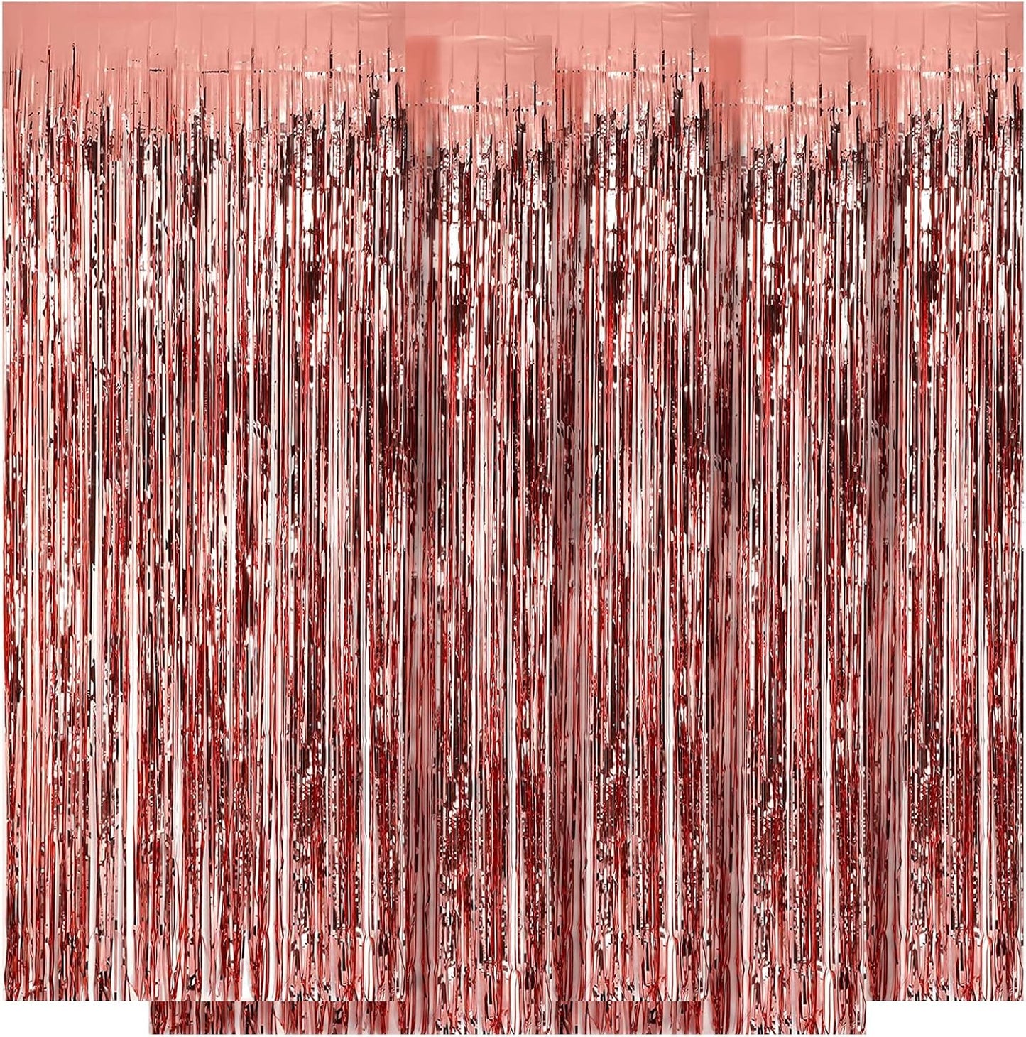 5 Pack Rose Gold Fringe Backdrop 3.2ft x 8.2ft Foil Curtain Tinsel Fringe Curtains for Birthday Party Decoration Wedding Christmas Decoration
