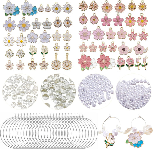 50 Sets Wine Glass Charms, Wine Charms for Stem Glasses, DIY Reusable Drink Markers for Weddings & Bachelorette with Alphabet Beads