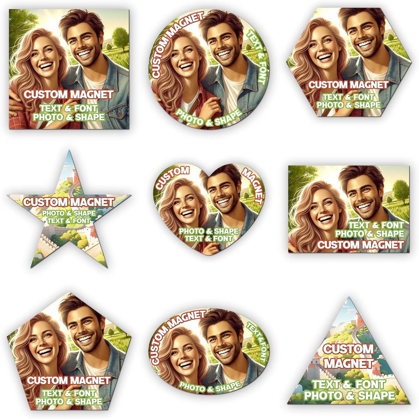 KETABAO – 6" Customize Your Heart Photo Magnets - Photo Fridge, Storage Cabinet and Car Decoration Magnets