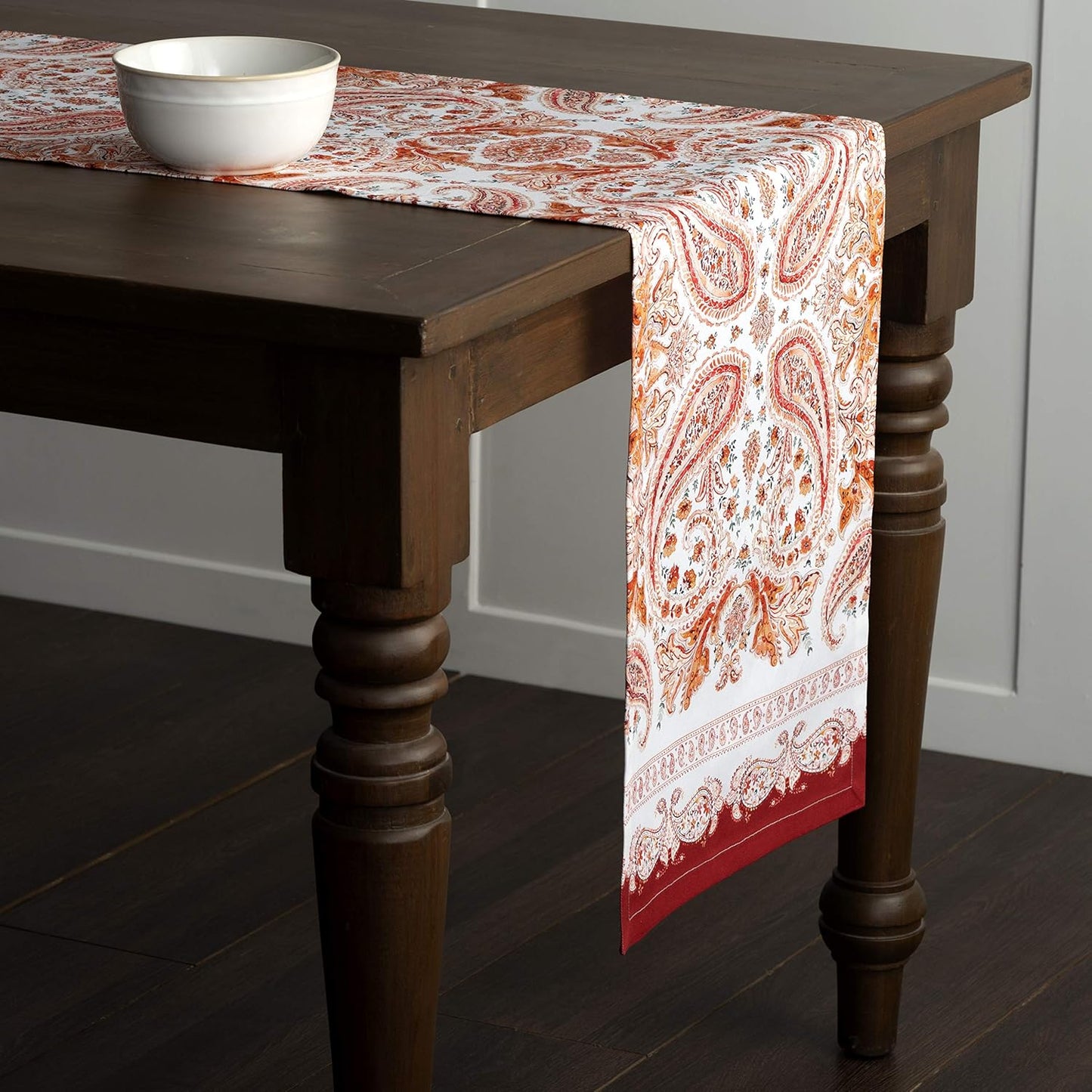 Maison d' Hermine Table Runner 100% Cotton Single Layer Table Runners 36 inches Long for Thanksgiving Christmas Decorations Home Kitchen Dining Party Wedding (Orient, 14.5" x 36")