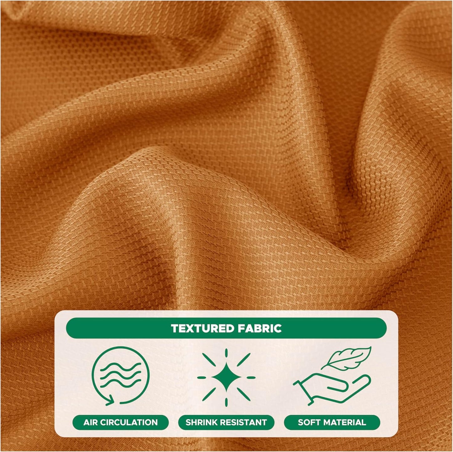 Biscaynebay Fall Tablecloth Textured Fabric 60x108 Inch Rectangular, Bronze Thanksgiving Autumn Harvest Water Resistant Fabric Tablecloths for Kitchen, Dining, Wedding, Parties Machine Washable