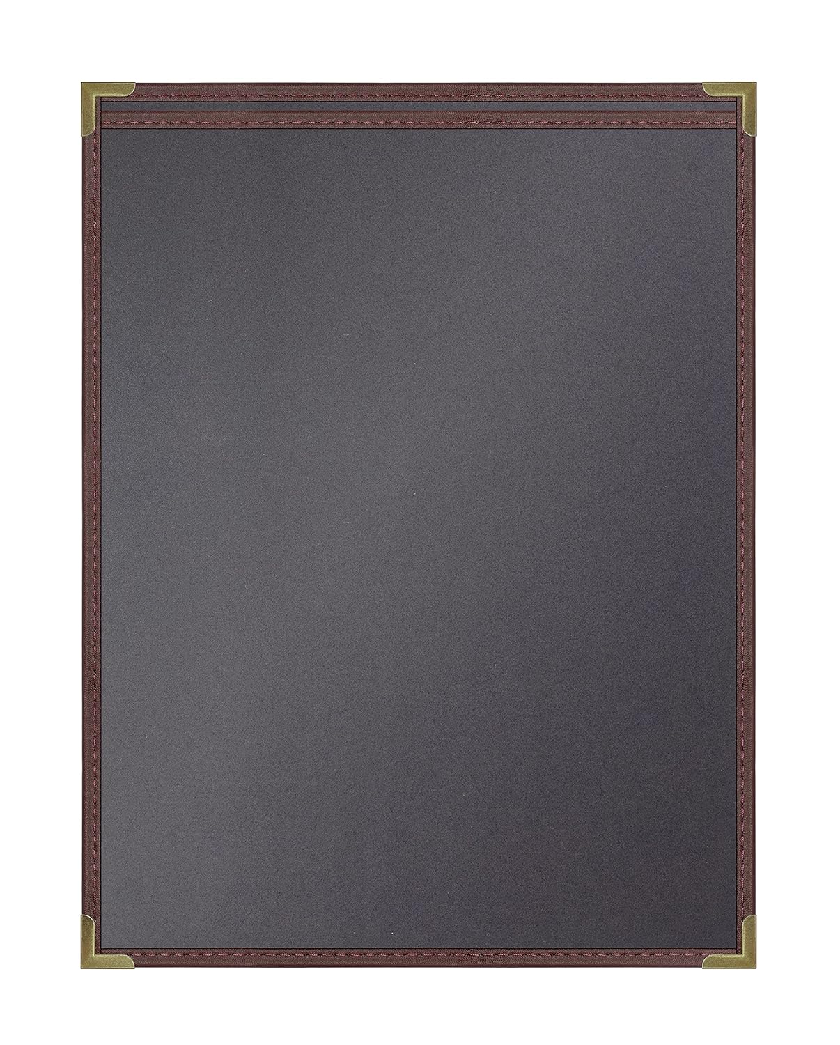 Goodsmart Pajco Style Restaurant Menu Covers – Pack of 10, Side-Loading Menu Holders, Single Stitched Edge, Clear Vinyl Menu Sleeves, Leatherette Trim, Gold Corners, Burgundy, 1 View (8.5" x 11")