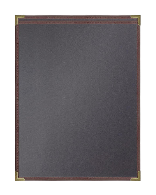 Goodsmart Pajco Style Restaurant Menu Covers – Pack of 10, Side-Loading Menu Holders, Single Stitched Edge, Clear Vinyl Menu Sleeves, Leatherette Trim, Gold Corners, Burgundy, 1 View (8.5" x 11")
