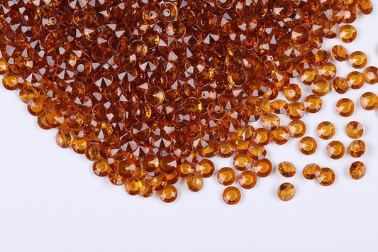 1000pcs/ Pack Wedding Table Acrylic Diamond Scatter Crystals Confetti Acrylic Gems Vase Fillers Rhinestones for Wedding, Bridal Shower, Vase Beads Decorations (12mm, Coffee)