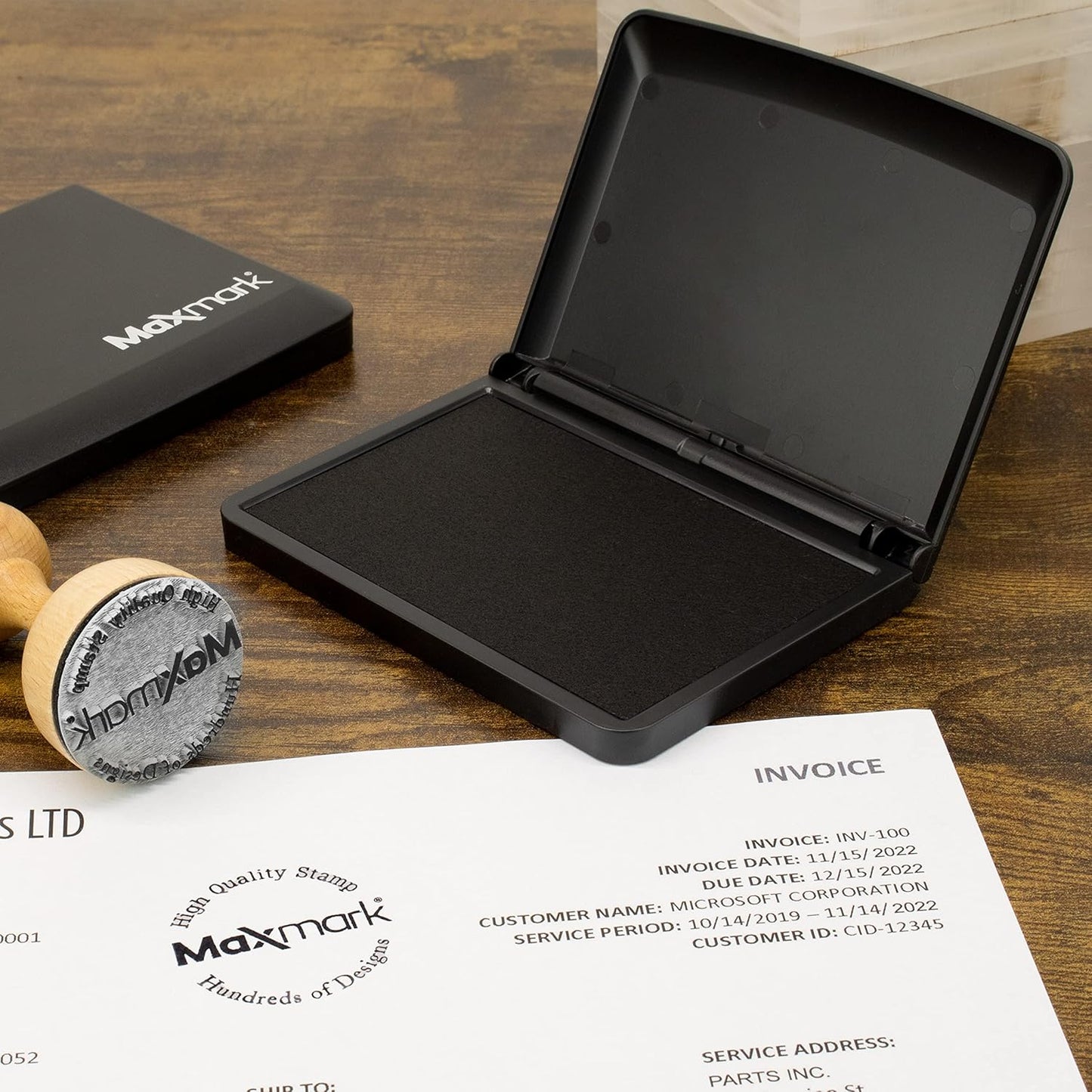 MaxMark Large Premium Dry No Ink Stamp Pad - 3.5" x 6.25" - Quality Felt Pad