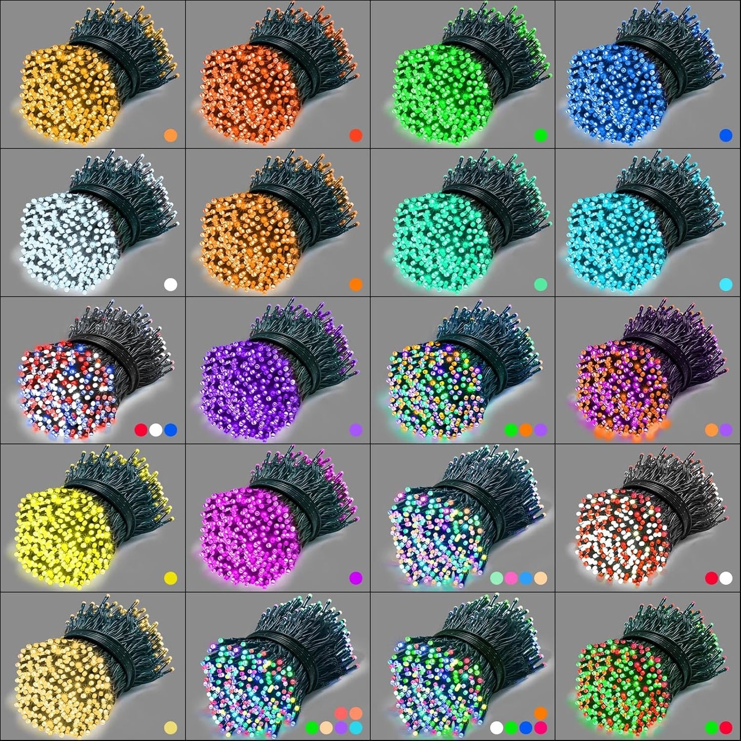 Lovelite 164FT Christmas Lights Outdoor, 35 Colors Changing 500 LED String Lights Green Wire Remote Timer, Waterproof Halloween Light for Indoor Outdoor Holiday Party Xmas Tree Wedding Decor