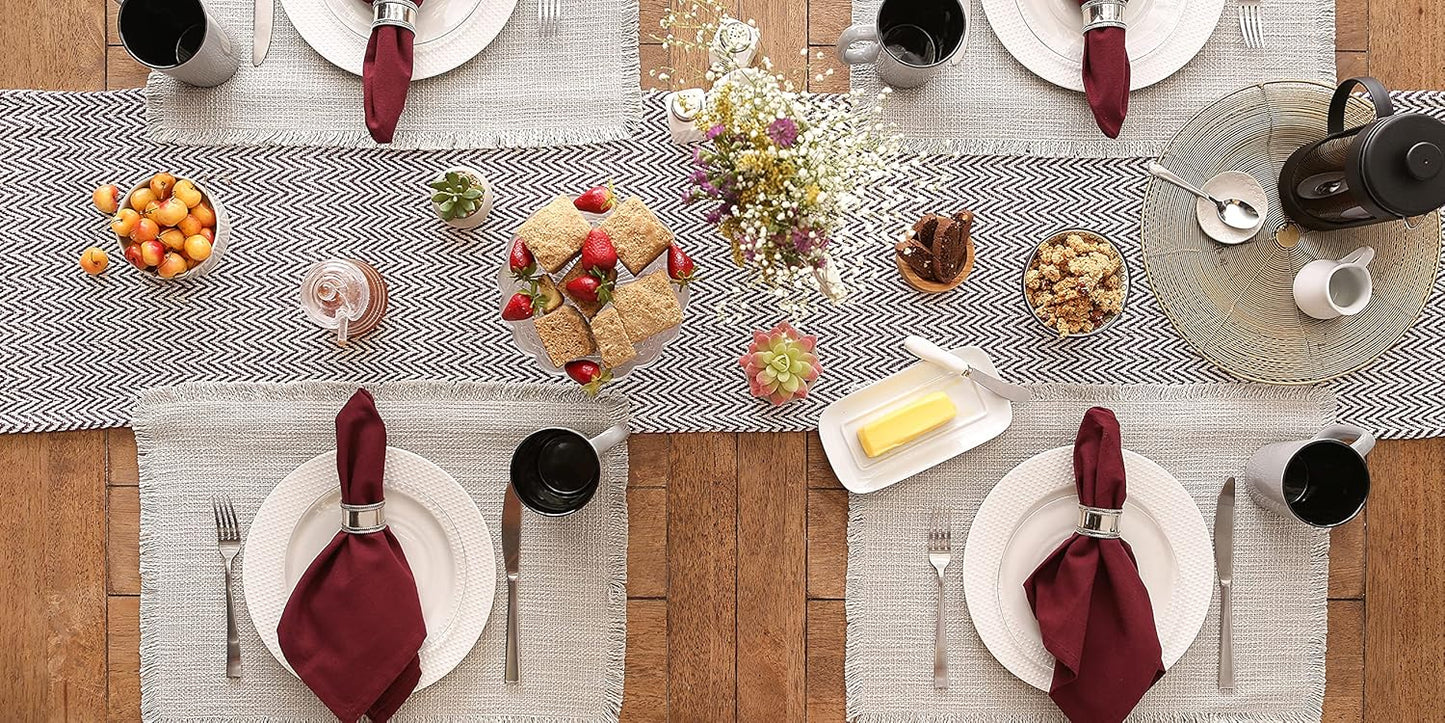 DII Woven Basic Tabletop Collection, Chevron Table Runner, 15x72, Eggplant
