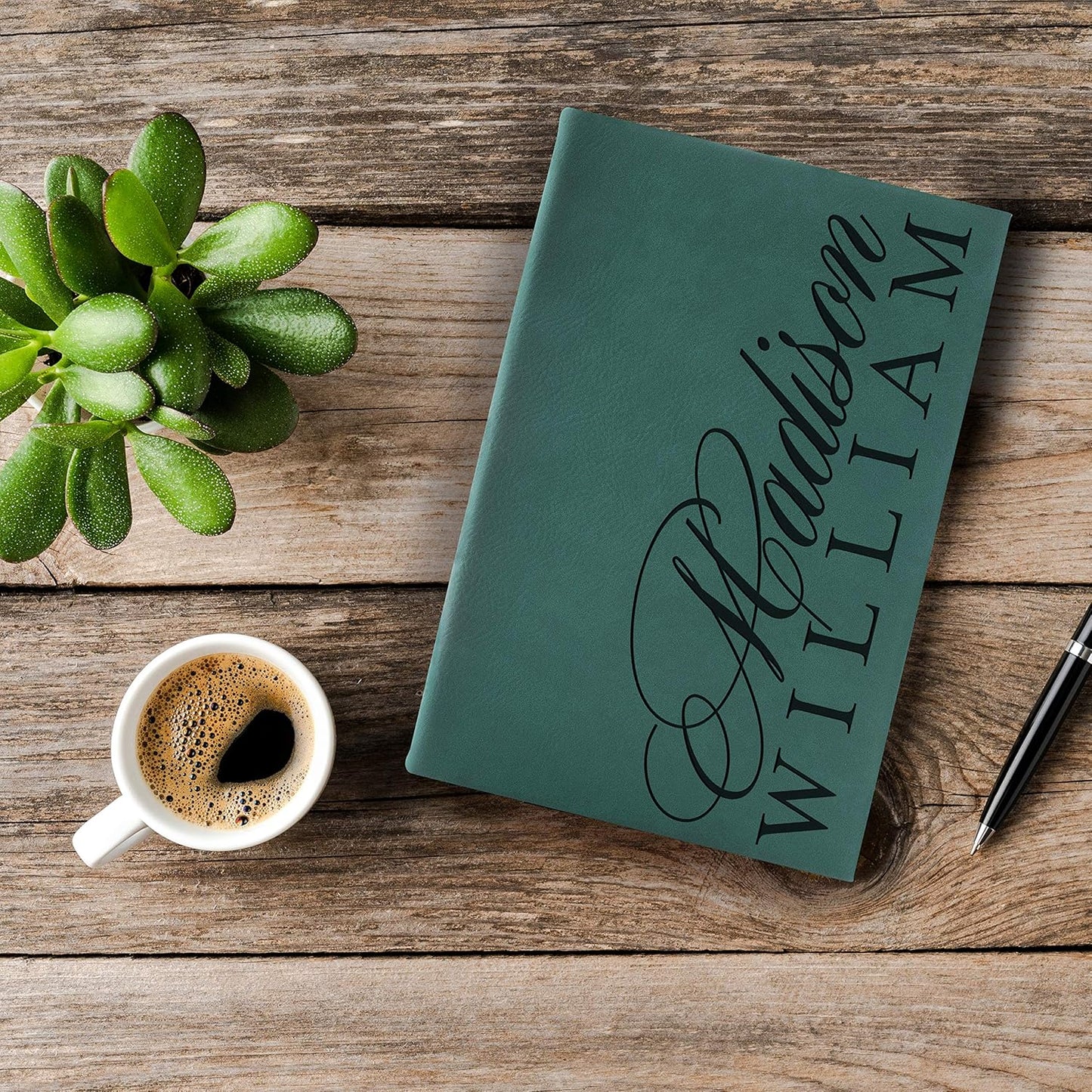 Personal Leather Journal Notebooks | 12 Design, 9 Color - Darkbrown | Journal for Women, Men - Custom Notebook to Write in - Diary for Girls, Women - Personalized Gift Idea for Girl, Boy, Mom and Dad