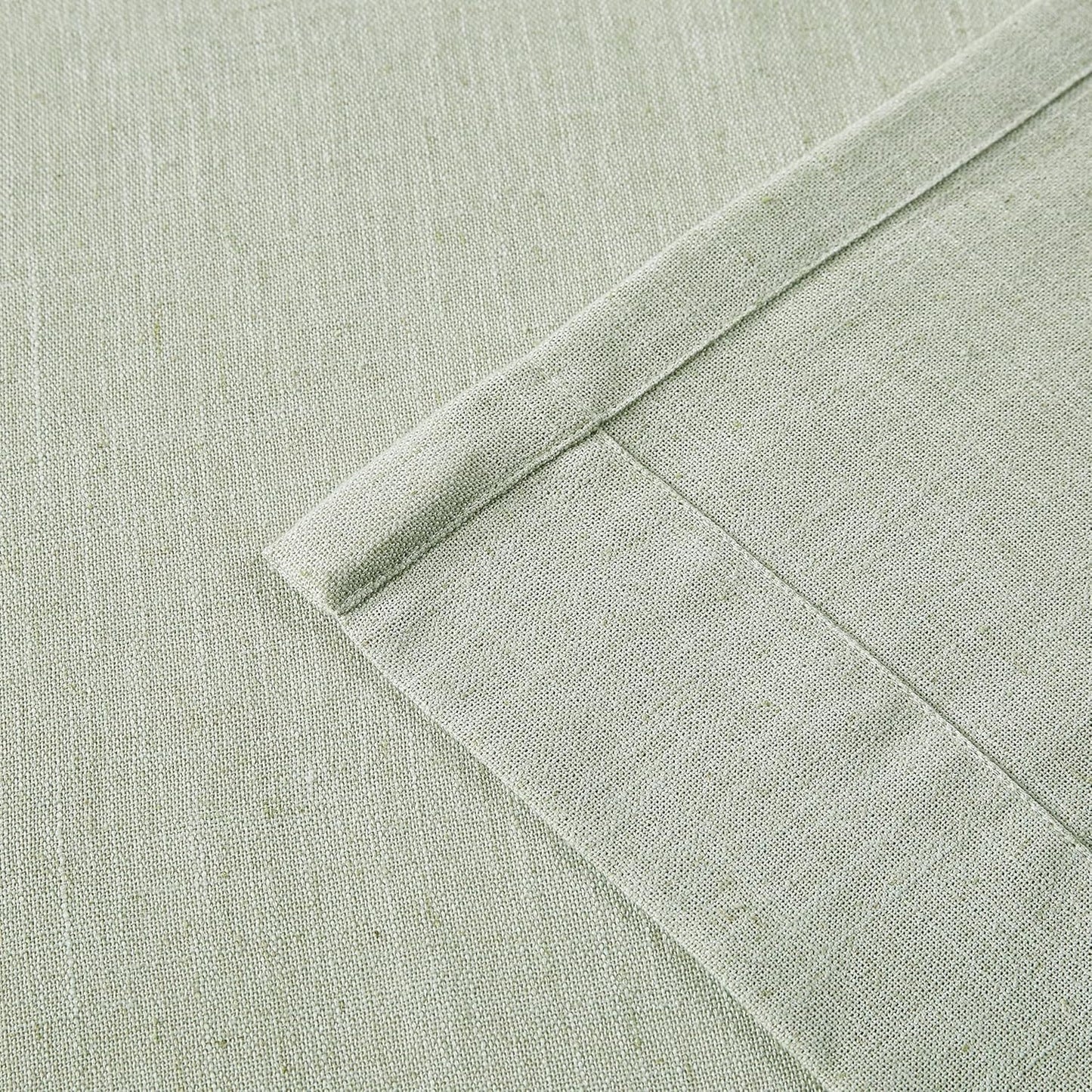 Vision Home Pinch Pleated Semi Sheer Curtains Textured Linen Blended Light Filtering Window Curtains 90 inch for Living Room Bedroom Pinch Pleat Drapes with Hooks 2 Panels 40" Wx90 L,Soft Green