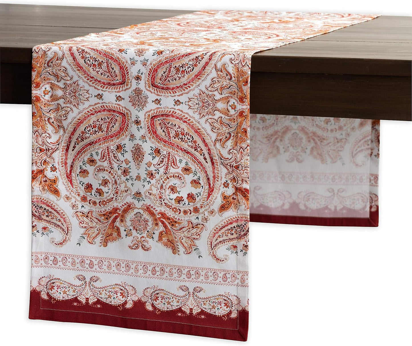 Maison d' Hermine Table Runner 100% Cotton Single Layer Table Runners 60 inches Long for Thanksgiving Christmas Decorations Home Kitchen Dining Party Wedding (Orient, 14.5" x 60")