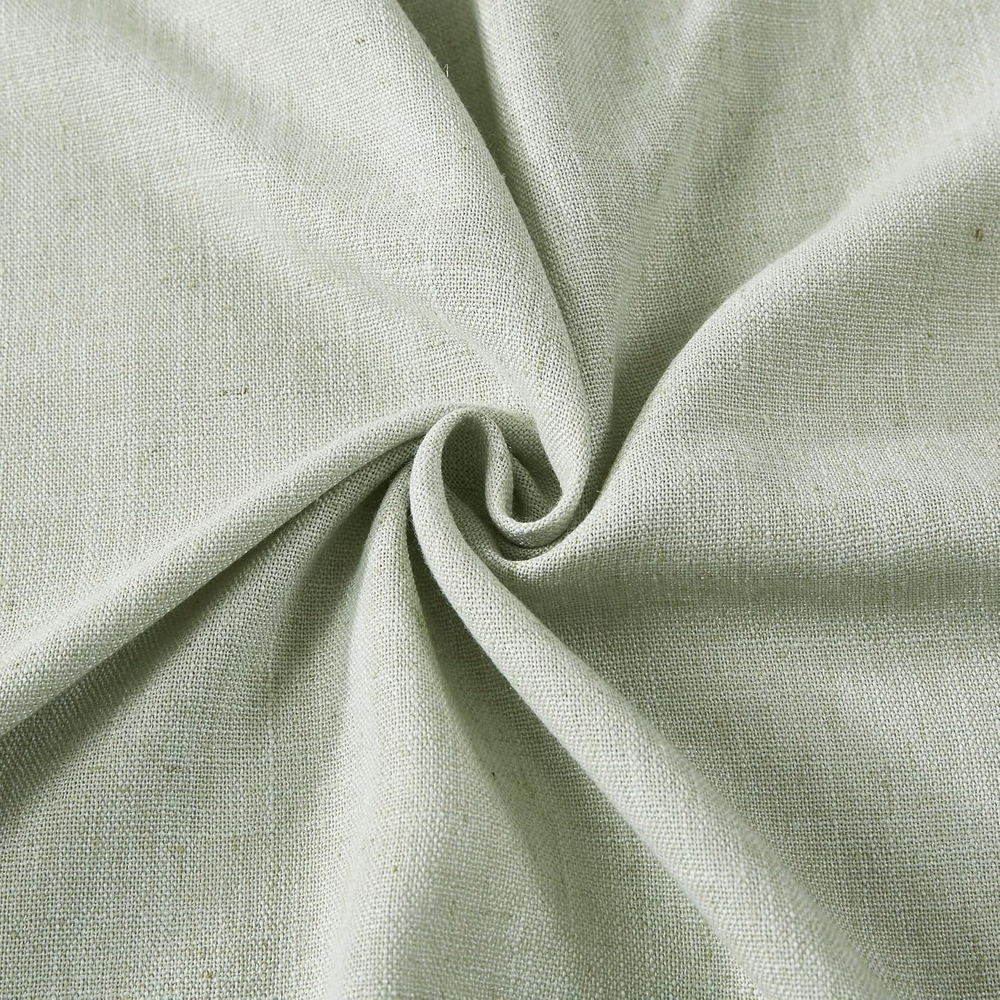 Vision Home Soft Green Pinch Pleated Semi Sheer Curtains Textured Linen Blended Light Filtering Window Curtains 112 inch for Living Room Bedroom Pinch Pleat Drapes with Hooks 2 Panels 40" Wx112 L